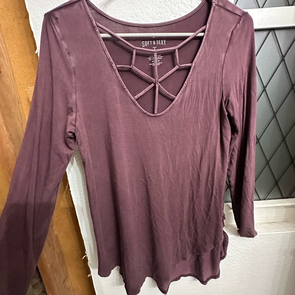 Women's Purple Long Sleeve Top